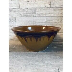 Vintage Ragon House 2 Quart Pottery Stoneware Brown Drip Glaze Bowl